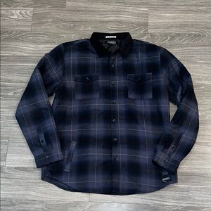 Ezekiel Men's Navy & Black Plaid Button-Up Shirt